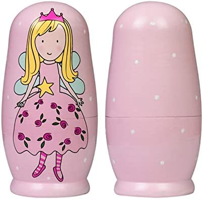 Tphon Nesting Dolls Handmade Russian Wooden Matryoshka Dolls 5pcs Cute Cartoon Pattern Nesting Doll Toy Stacking Doll Set for Kids Christmas and Birthday