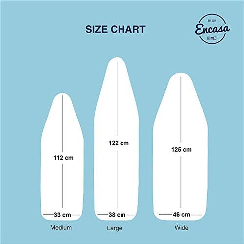 Encasa Homes Replacement Ironing Board Cover with Extra Thick Pad, Plain Colors, Elasticated, (Fits Standard Wide Boards of 18 x 49 inch) Heat Reflective, Scorch Resistant, Heavy Duty - Beige
