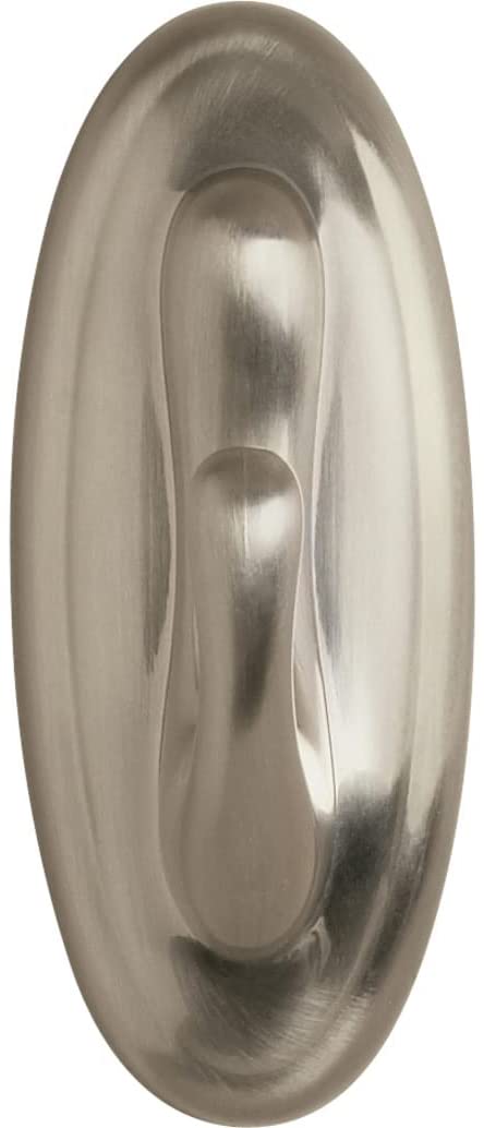 Command Medium Traditional Plastic Hook, Brushed Nickel, 1-Hook, 2-Strips, Decorate Damage-Free