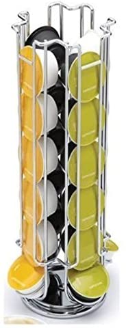 Emousport High quanlity Solutions Revolving Rotating 24 Capsule Coffee Pod Holder Tower Stand Rack For Dolce Gusto