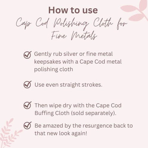 Cape Cod Polishing Cloths for Fine Metals | Jewelry Cleaner and Tarnish Remover | Silver Polishing to a Brilliant Shine | Foil Pack of (2) 4x6 Cloths
