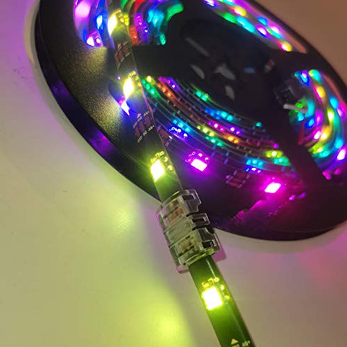 RGBZONE 10Pcs LED Strip Connector 3 Pin 10mm Strip to Strip Unwired Gapless Solderless Connector for Dual Color and Digital Pixel Strip Light