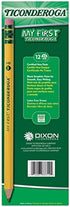 TICONDEROGA My First Pencils, Wood-Cased Soft, Pre-Sharpened, 12 Count (X33312)