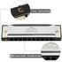 EastRock Blues Harmonica Mouth Organ Harp 10 Hole C Key with Case, Diatonic Harmonica for Beginner, Professional Player, Students gifts, Adult, Friends, Gift Silver