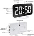 Lamisola Digital Alarm Clock, Large LED Mirror Display, 2 USB Charging Ports?Auto Dim Mode?Modern Design Clock for Bedroom Office, White