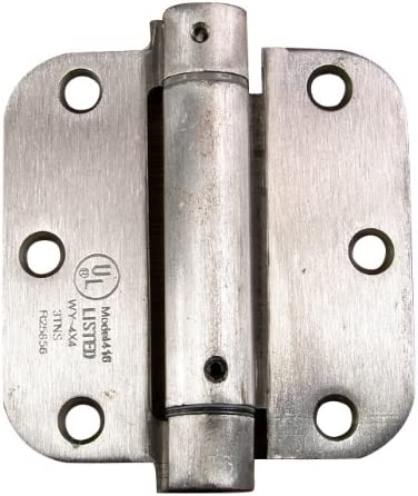 Hinge Outlet Adjustable Spring Hinges, 3.5 Inch with 5/8 Inch Radius in Satin Nickel, Self Closing Hinges, Door Closing Hinges, 2 Pack