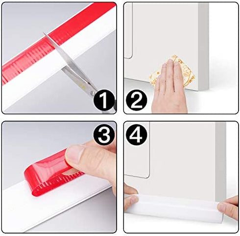 Self Adhesive Door Sweep Draft Stopper - Camel Home Weather Stripping Rubber Under Door Bottom for Interior Doors Seal Strip Insulation for Weatherproof, Soundproof, 2" W X 39" L, 2" W X 39" L (Black)