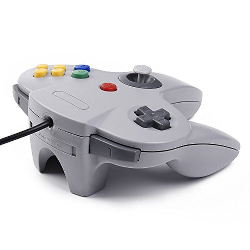 Classic N64 Controller, SAFFUN N64 Wired USB PC Game pad Joystick, N64 Bit USB Wired Game Stick Joy pad Controller for Windows PC MAC Linux Raspberry Pi 3 Sega Genesis Higan (Grey)