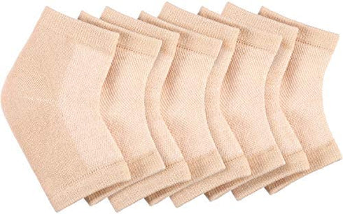 Bememo 4 Pairs of Moisturizing Soft Gel Heel Socks Breathable Open Toe Socks for Dry Cracked Skin Hydrating Day and Night Care Skin