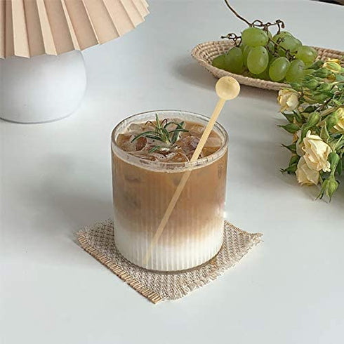 YG_Oline 100 Pcs Rock Candy Sticks with Ball Wood Swizzle Sticks Wood Cake Sticks Drink Stirrer Sticks for Hard Rock Candy(6 Inch)