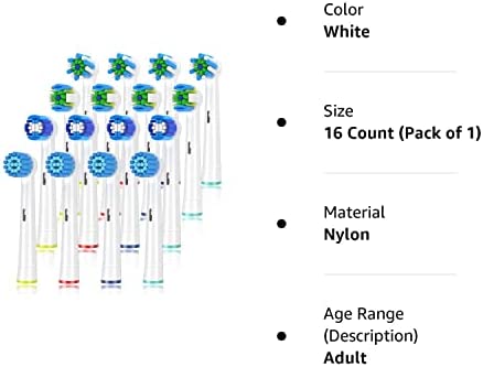 Replacement Toothbrush Heads for Braun Oral b, Compatible with Oral-B 7000/Pro 1000/9600/ 5000/3000/8000/Genius and Smart Electric Toothbrush, 16 Pcs