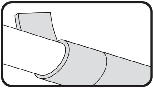 M-D Building Products 2378 M-D 0 Self-Adhesive Pipe Insulation Wrap 2 in Od X 15 Ft L X 1/8 in T, PVC Foam, Black/Silver