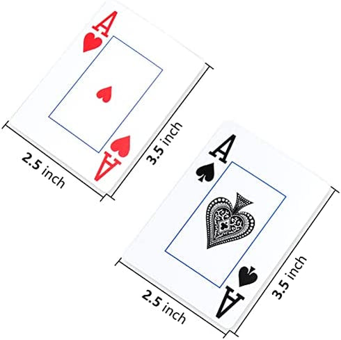 Teskyer Large Print Playing Cards, Poker Size Large Index Deck of Cards, Linen Finish Surface, 2 Pack(Blue and Red), Pattern A