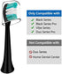 Replacement Toothbrush Heads Compatible with AquaSonic Black Series Vibe Series Electric Toothbrush, Curved Shape Design Planted with Nylon Bristle (Black)