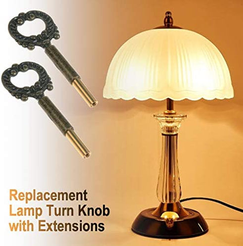 ECUDIS Pack of 2 Lamp Keys Socket Turn Keys Replacement Switch Knobs, Brass Finish