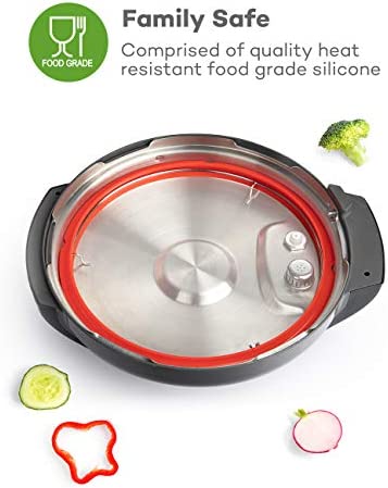 SiCheer Sealing Ring Silicone Gasket Accessories Compatible with Ninja Foodi 6.5 Quart and 8 Quart Rubber Sealer Replacement for Pressure Cooker and Air Fryer, Pack of 3, Sealing Ring-Ninja Foodi