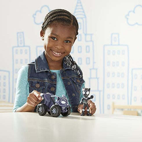 Spidey and His Amazing Friends Marvel Black Panther Action Figure and Panther Patroller Vehicle, for Kids Ages 3 and Up