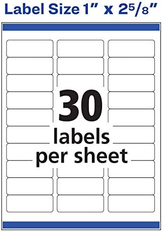 Avery Easy Peel Printable Address Labels with Sure Feed, 1" x 2-5/8", White, 750 Blank Mailing Labels (08160)