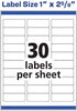 Avery Easy Peel Printable Address Labels with Sure Feed, 1" x 2-5/8", White, 750 Blank Mailing Labels (08160)