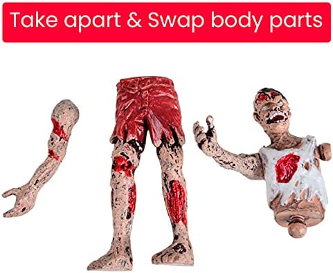 BOHS Zombie Action Figures Gift Package - Scary Toys for Boys - 4 Inches - Pack of 6