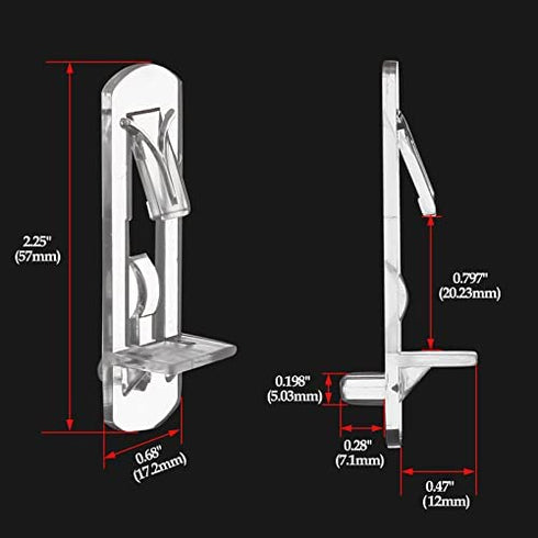 Lanzeuta 30Pcs Shelf Support Pegs Locking Cabinet Shelf Clips, Clear Shelf Holder Plastic Shelf Clips for Kitchen Cabinets Furniture Bookcase, Fits 5mm Diameter Hole & 0.79 Inch Thick Shelf