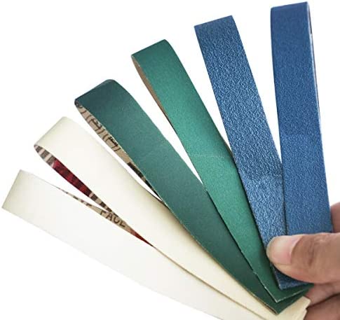Tonmp 18 PCS Knife Sharpener Sanding Belts, 3/4 x 12 Inch Replacement Sander Belt Kit for Work Sharp Knife Ken Onion Edition Sharpener Tool (18 Pack)
