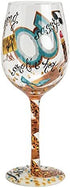 Designs by Lolita €œ60 and Sassy Hand-painted Artisan Wine Glass, 15 oz.