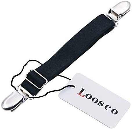 Loosco [4 packs Elastic Adjustable Women's Boot Straps Pant Stirrups with Extra Heavy Sturdy Clip