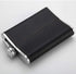 YFS Whiskey Flask With American Flag for Liquor and Funnel, 8 Oz Leak Proof Stainless Steel Pocket Hip Flask with Soft Touch Leather Cover, Black Flask for Men
