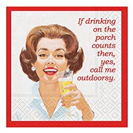 Design Design Call Me Outdoorsy Cocktail Napkins, 5 x 5 Inches, Multicolor