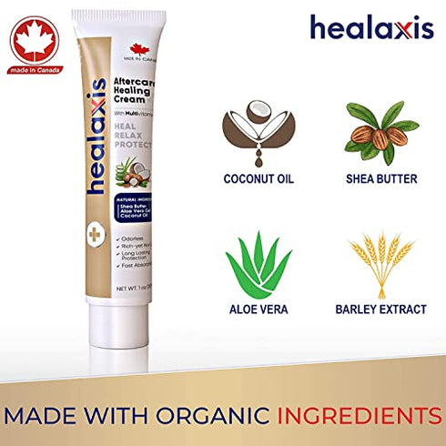 Healaxis Tattoo Aftercare Healing Cream - Premium Tattoo Brightener, Moisturizer for Color Enhancement - Organic Tattoo balm, Vegan Tattoo Care Lotion, Skin Moisturizing & Scar Repair Ointment-30ml