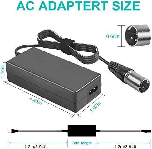 Tree 60W Scooter Battery Charger for LASHOUT Electric Bike, 24V 2A Lithium Charger Compatible with Jazzy Power Chair,Pride Hoveround Mobility,Schwinn S300 S350 S400 S500 Ezip 400 Mountain Trailz