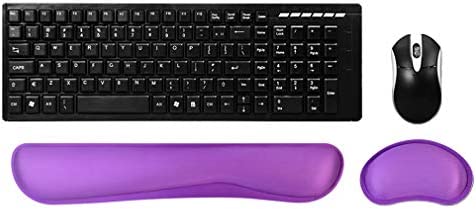 Poualss Memory Foam Set Keyboard and Mouse Wrist Pad Rest,Cushion Support for Office,Gaming,Computer,Laptop and Mac,Pain Relief& Easy Typing (Purple)