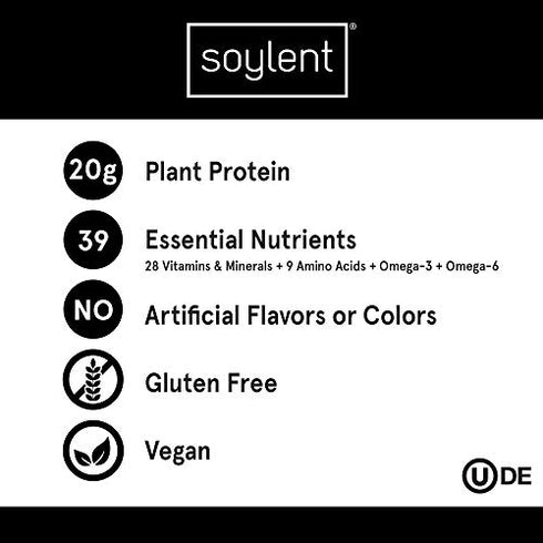 Soylent Cafe Mocha Plant Protein Meal Replacement Shake, 14 fl oz, Single Bottle