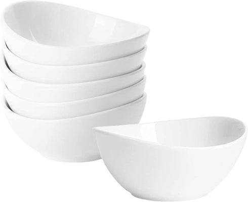 Taeochiy 10 Ounce Small Bowls, Ceramic Dessert Bowls for Cereal, Soup, Ice Cream, Small Serving Bowls Set for Kitchen, Set of 6, White