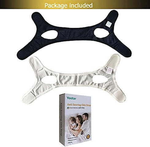 Snore Stopper Anti Snoring Devices Anti Snoring Chin Strap for Cpap Users, Breathable Snoring Solution(2 Pack)