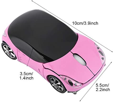 Bewinner Wireless Mouse for Kids, 2.4G Wireless Mouse with USB Receiver, Car Wireless Mouse Optical Mouse 1600DPI for Laptop PC Tablet Gaming Office Mac Windows (Pink)