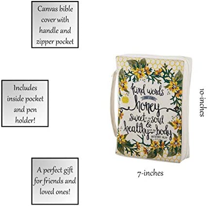 Creative Brands Faithworks-French Press Mornings Canvas Bible Cover, 7 x 10-Inch, Kind Words