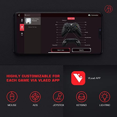 Leadjoy VX2 AimBox Game Console Keyboard and Mouse Adapter Wired Connection Converter Compatible with Nintendo Switch/Xbox Series X, Xbox One, PS4, PS5, with 3.5mm Audio