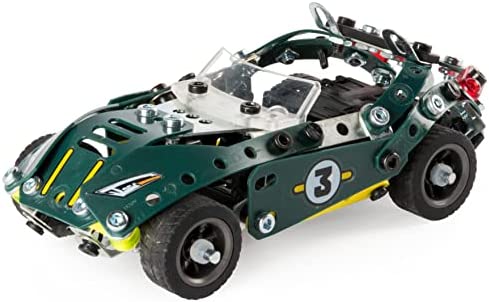 Erector by Meccano, 5 in 1 Roadster Pull Back Car Building Kit, for Ages 8 and up, STEM Construction Education Toy