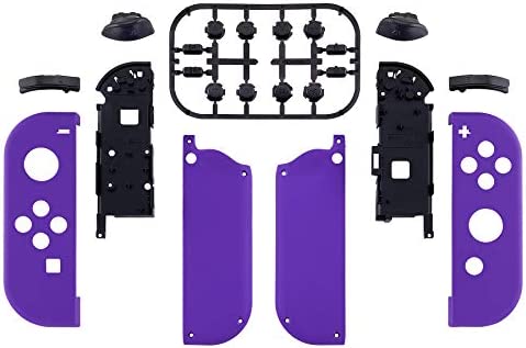 eXtremeRate Soft Touch Grip Purple Joycon Handheld Controller Housing with Full Set Buttons, DIY Replacement Shell Case for Nintendo Switch & Switch OLED Model Joy-Con – Console Shell NOT Included