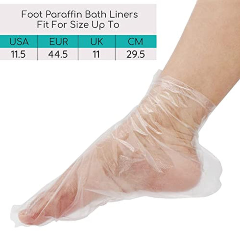 Segbeauty Paraffin Bath Liners for Foot, 200 Counts Plastic Foot Covers, Booties for Feet Thermal Foot Liners, Therabath Foot Protectors with 200 Stickers for Snug Closure, Wax Therapy Foot Bags