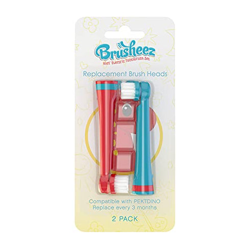 Brusheez® Electronic Toothbrush Replacement Brush Heads 2 Pack (Pepper The Dino)