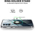for OnePlus Nord N200 5G Case with Tempered Glass Screen Protector Clear Soft Shockproof Protective Phone Case Cover with 360 Degree Rotating Holder Kickstand for OnePlus N200 5G, Crystal Clear