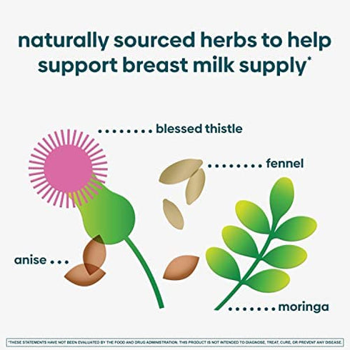 UpSpring Milkflow Breastfeeding Supplement Capsules with Moringa & Blessed Thistle | Fenugreek-Free | Lactation Supplement to Promote Healthy Breast Milk Supply | 60 Capsules