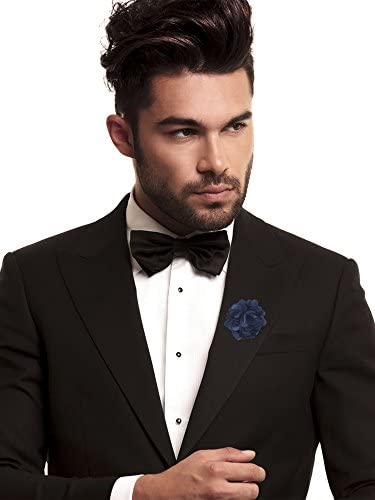 Pangda 15 Pieces Men's Lapel Pin Handmade Satin Flower Boutonniere Pin with Gift Box for Suit Wedding Groom (Multicolor A)