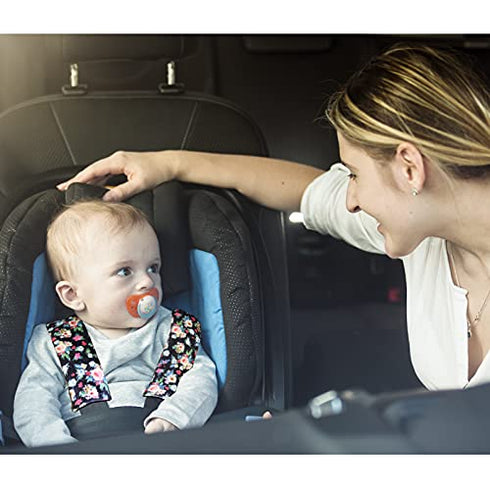 Baby Car Seat Belt Covers for Boys and Girls, Car Seat Straps Shoulder Pads, Soft Car Seat Neck Cover, Minky Seat Belt Protectors for Car Seats, Floral Stroller Strap Cover for Baby Kids