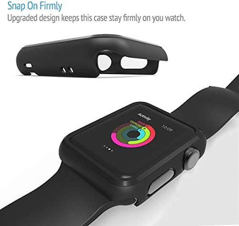 2 Pack Bumper Compatible with Apple Watch Case 42mm Series 3 Series 2 Anti-Scratch Shockproof Ultra-Thin Hard iWatch Protector for Apple Watch Cover 42mm Series 3 / 2