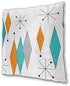 DZGlobal Turquoise Orange Diamond Pillow Covers Set of 2 Mid Century Throw Pillow Covers Retro Starburst Cushion Cover Modern Decorative Pillowcases for Sofa Bed Couch Chair 18 x 18