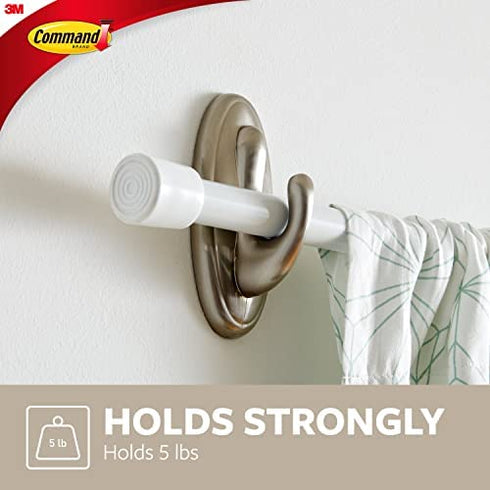 Command 17053BN-2ES Curtain Rod Hooks, Large, Brushed Nickel